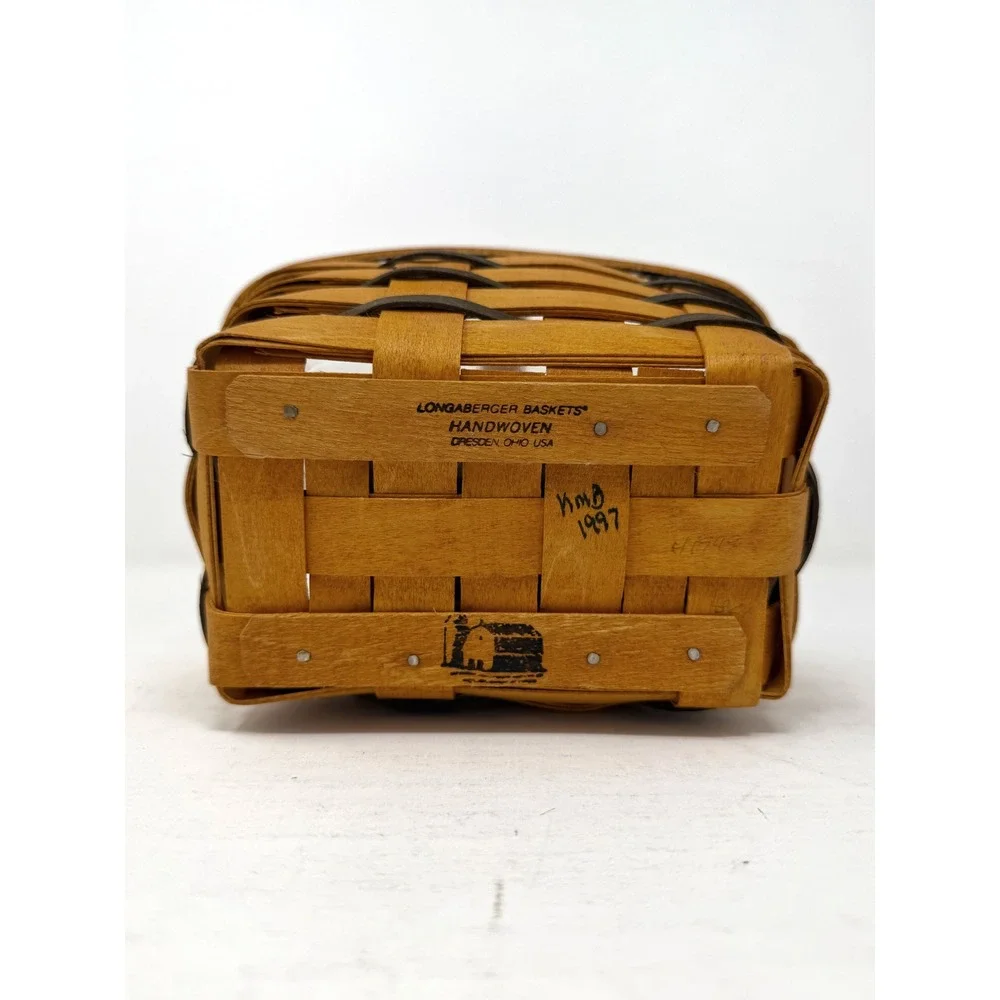 1997 Longaberger Mini Chore Basket 10758 Heartland Protector Card Handwoven USA